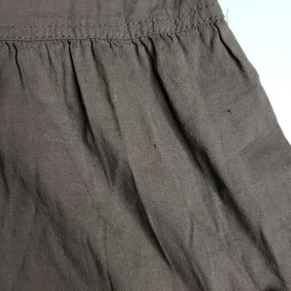 Theory Ellen Linen Blend Tiered Midi Dress Size 4 Brown Neutral Flowy Beachy - Picture 15 of 16